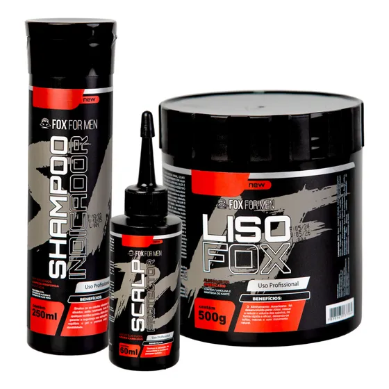 Kit Alisante Capilar Fox For Men - Alinhamento, Proteção E S