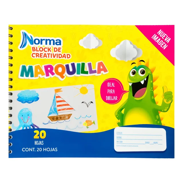 Block De Dibujo Marquilla Con Espiral Norma 20 Hojas