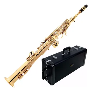 Sax Soprano Eagle Sp-502 Sib Laqueado C/estojo Sax Soprano Eagle Sp-502 Sib Laqueado C/estojo