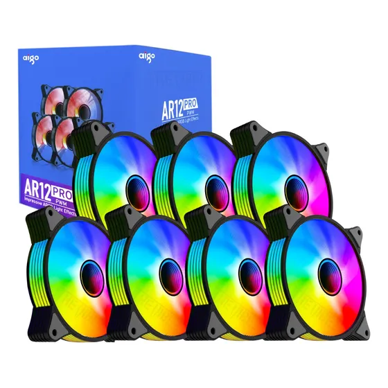 Cooler Fan Aigo Ar12 Pro Argb + Pwm  7 Fans Infinity 
