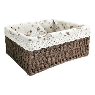 Canasta De Almacenamiento Tejida Pastoral Rectangular Para Canasta De Almacenamiento Tejida Pastoral Rectangular Para