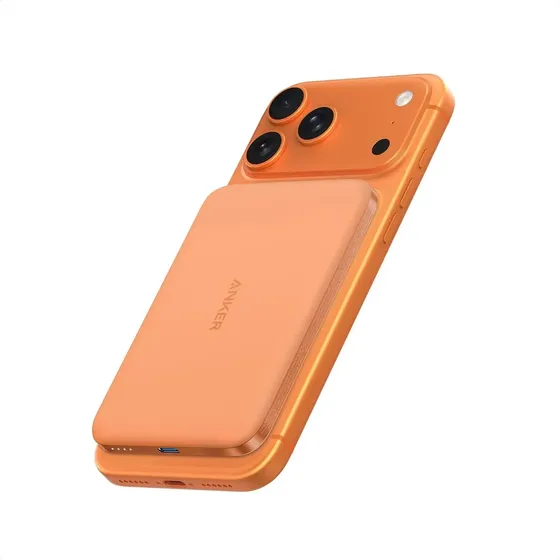 Carregador Portátil Indução 5000mAh Power Bank Anker Ultra Fino Magnético Sem Fio Qi2 Carga Rápida 1