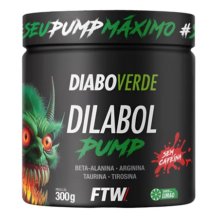 Dilabol Pump Pré Treino Pote 300g Sabor Limão Diabo Verde - Ftw