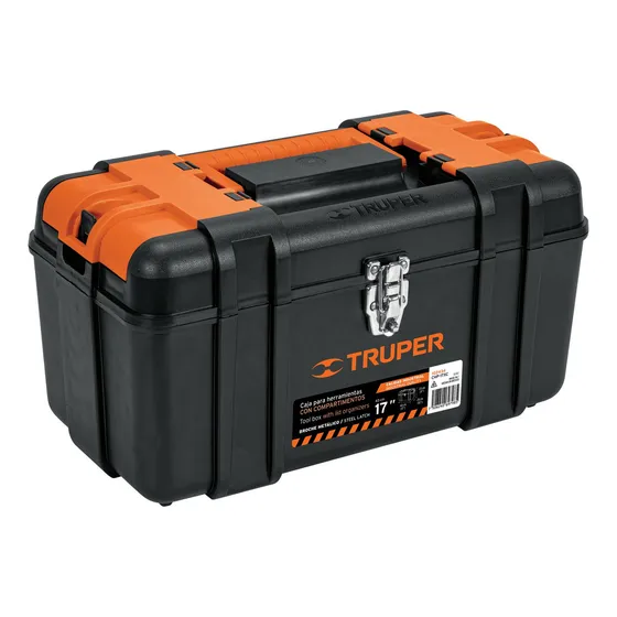 Caja De Herramientas 17 Pulgadas Con Charola Y Compartimientos Truper 102434 Broche Metalico