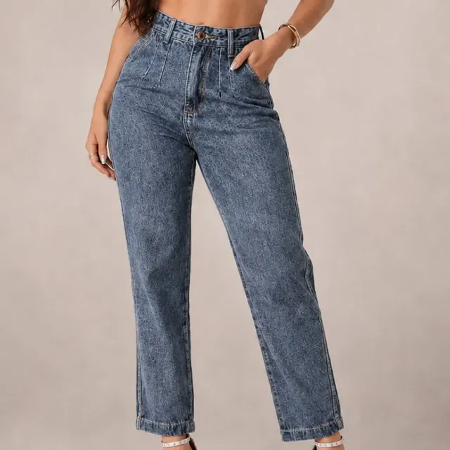 Calça Jeans Moom Luxo Moda Feminina Escura Cos Alto 100%
