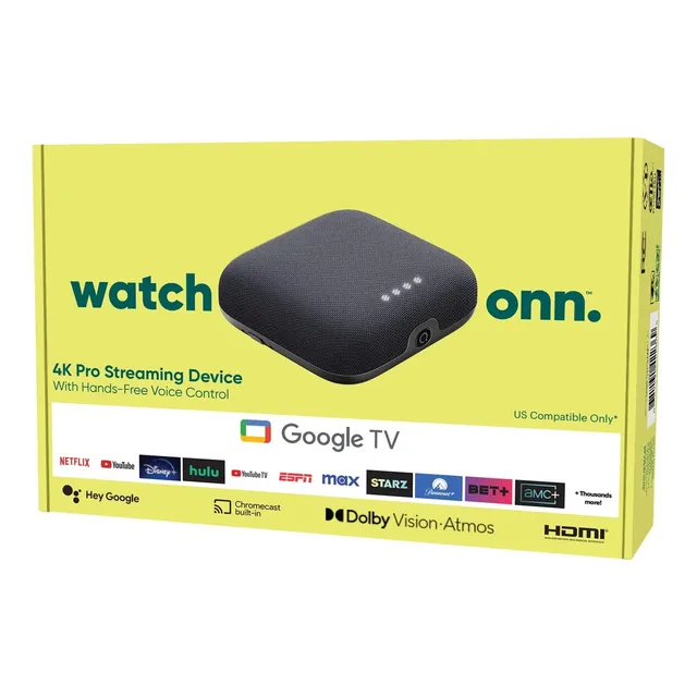 Watch Onn 4k Pro Año 2024 Streaming Device Google Tv Con Control De Voz