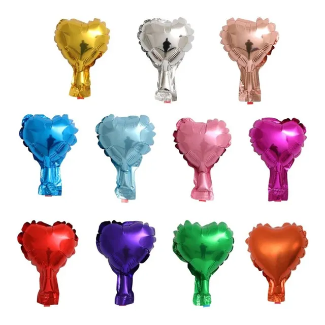 12 Globos Metalizado Corazon 5puLG 11cm Enamorado Fiesta
