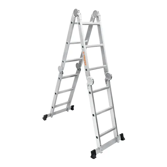 Escalera Multiposición 12 Peldaños Truper - Soporta 200 Kg Color Gris | Cuotas sin interés