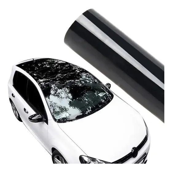 Vinilo Negro Brillante Techo Auto Simil Vidrio 1,26m X 50cm