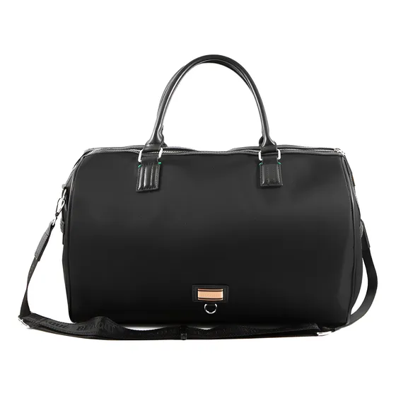 Cartera Bolso Blaque Nylon Manija Cuero Sintético Línea Roma