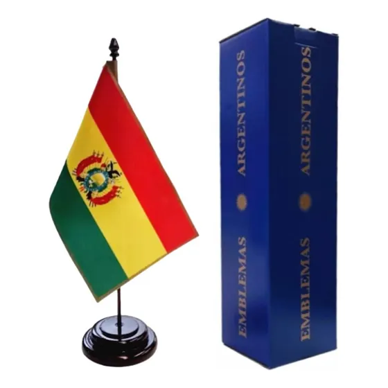 Mástil Escritorio Madera-bandera Bolivia Calidad Premium