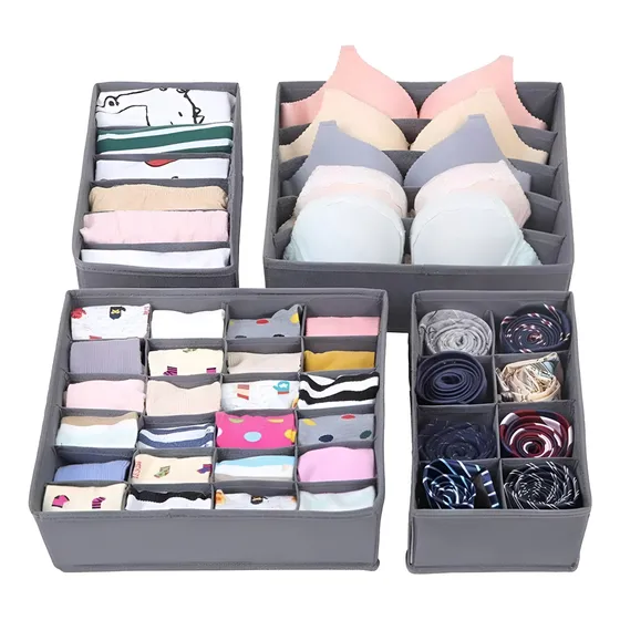 Set X 4 Contenedores Nido Colmena Ropa Interior Placard 