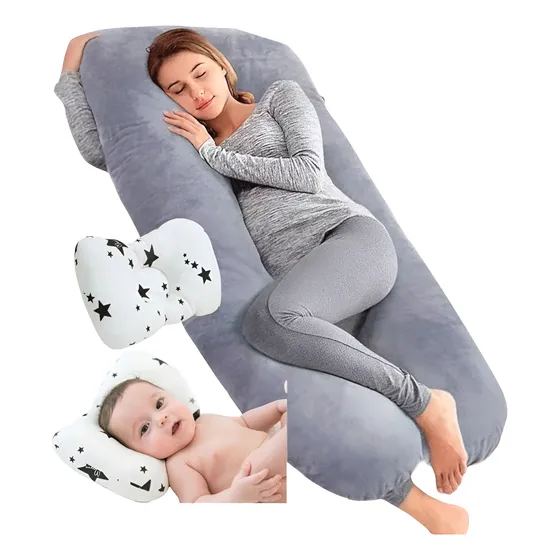 Almohada Para  Embarazo Y Lactancia Jumbo + Regalo Microgel