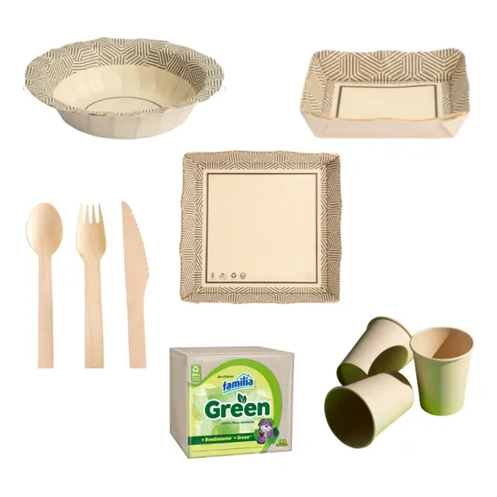 Kits Desechables Biodegradables - Fiestas - Eventos - Platos
