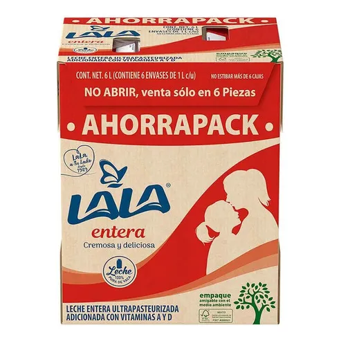 Leche Lala Entera 6 Pack De 1l C/u