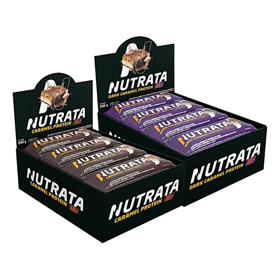 Barra Protein Dark/caramel Display 12un 45g Nutrata  Kit C/2