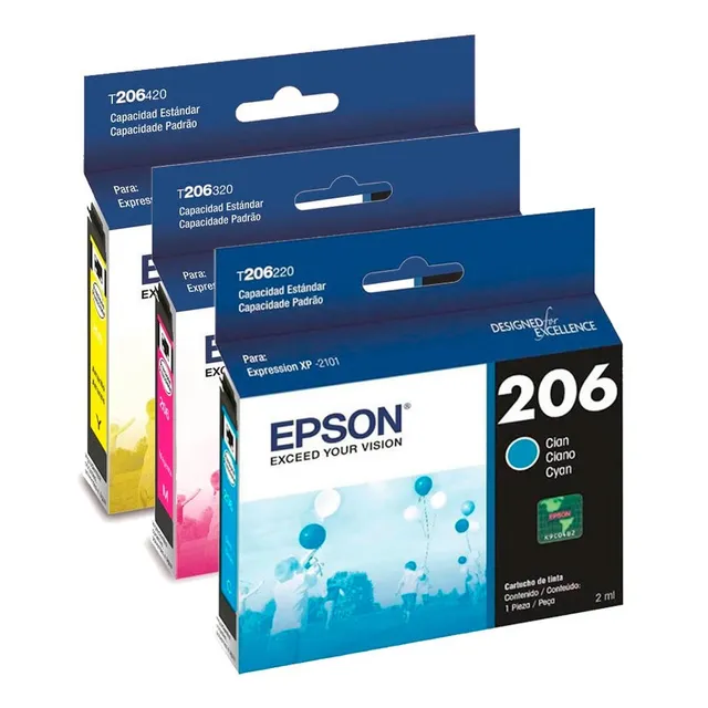 Cartuchos Tinta Epson Original T206 3 Colores Cyan Mag Y Ama