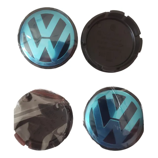 Tapacubos Centrales Volkswagen X 4 Unidades 56mm Negro