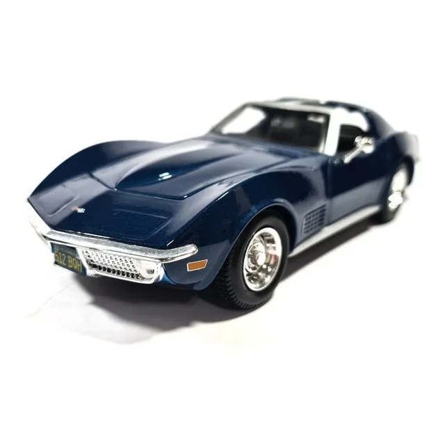 Carrito en miniatura azul Maisto Corvette 1970 a escala 1:24