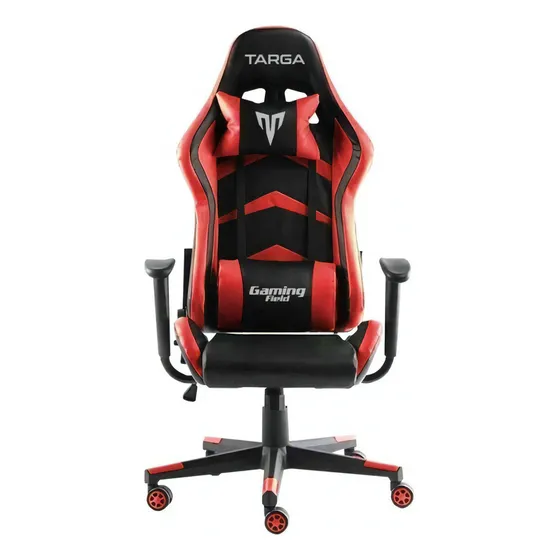 Cadeira de jogos Targa Hero Pro Red Pc 180º em couro sintético 160kg