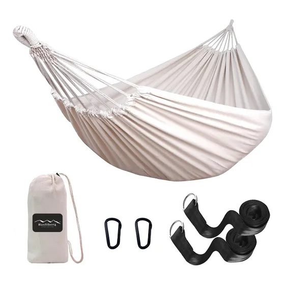 Hamaca Paraguaya Camping Hasliberg Correa Premium 210x150cm Color Blanco