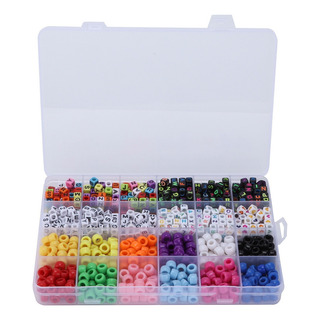 Juego De Cuentas Grandes Letra 6 Mm 10 Colores Hilo Elástico Juego De Cuentas Grandes Letra 6 Mm 10 Colores Hilo Elástico