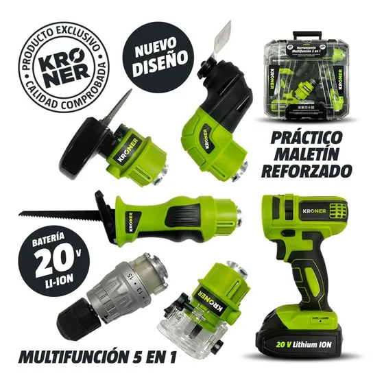 Combo Multifunción Matrix Kit 5 Herram. Inalámbricas Kroner Color Verde Frecuencia 50 Hz