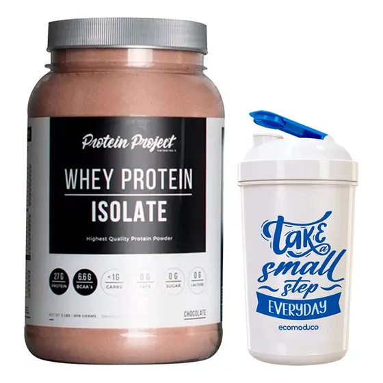 Isolate Protein Project 2 Lb + Vaso Masa Muscular Sabor Chocolate