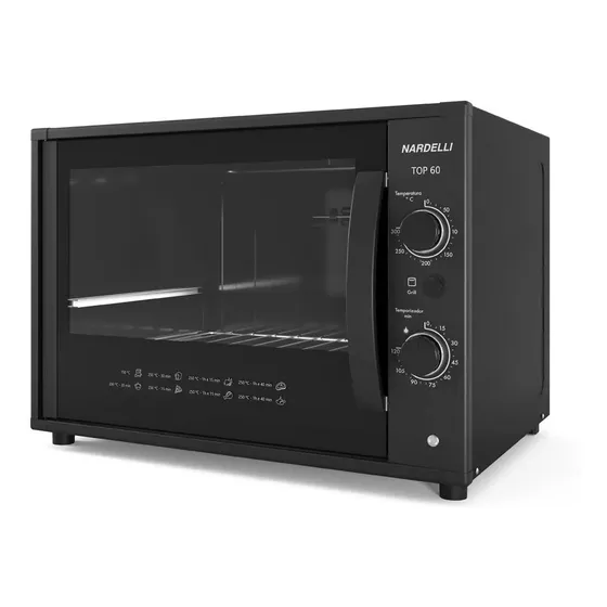 Forno Elétrico De Bancada Nardelli 60 Black 60 Litros Cor Preto