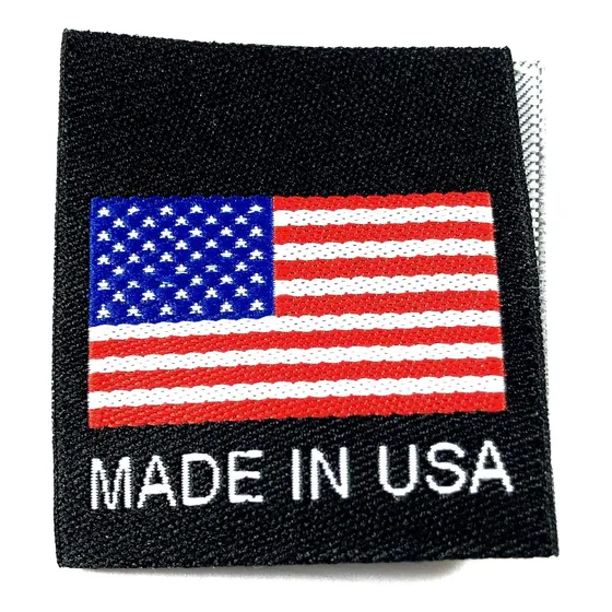 Etiqueta Negra  Made In Usa  Plegada Centro Lista Para Coser