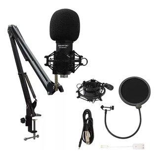 Kit Microfone Condensador Gravação Suporte Live Podcast Prof Kit Microfone Condensador Gravação Suporte Live Podcast Prof