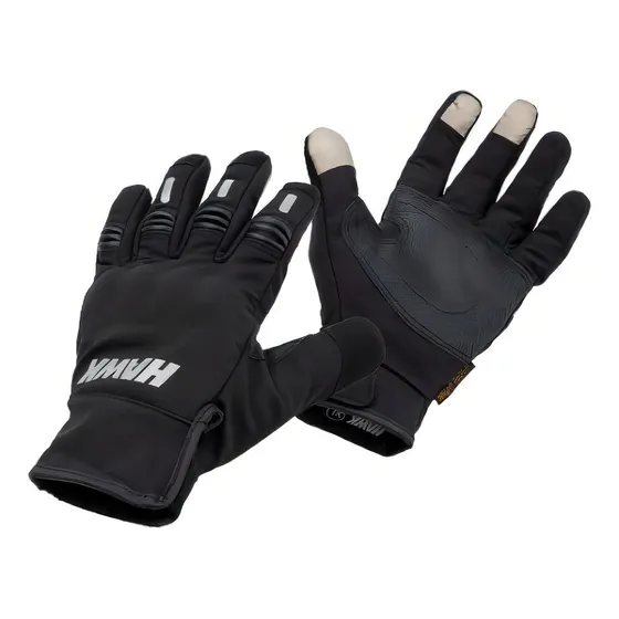Guantes Moto Hawk Night Rider Termicos Tactil - Color Negro Talle L