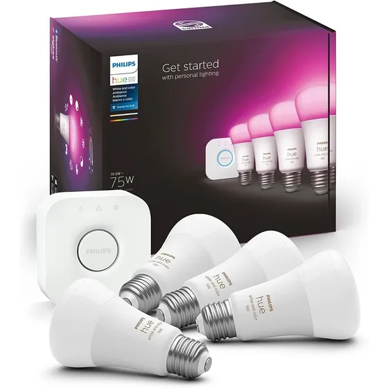 Philips Hue Pack De 4 Focos Con 16 Millones De Colores A19