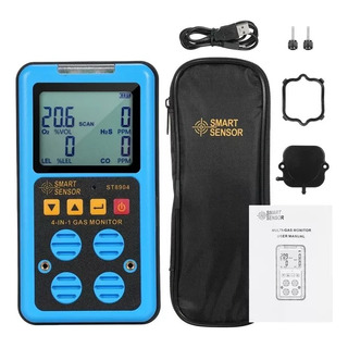 Detector Medidor Sensor 4 Gases Multi Gás Co H2s O2 Lel Case Detector Medidor Sensor 4 Gases Multi Gás Co H2s O2 Lel Case