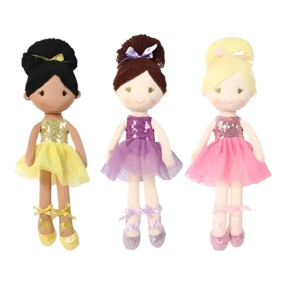 Pack 3 Muñeca De Trapo Bailarina Apego Niñas Pepona