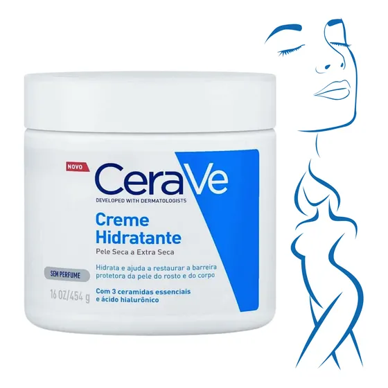 Creme Hidratante Cerave Pele Seca Sem Perfume 454gr Corporal