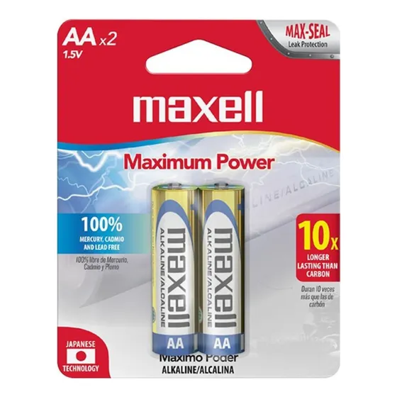 Pilas Aa X2un. Maxell Alta Calidad Y Durabilidad Originales