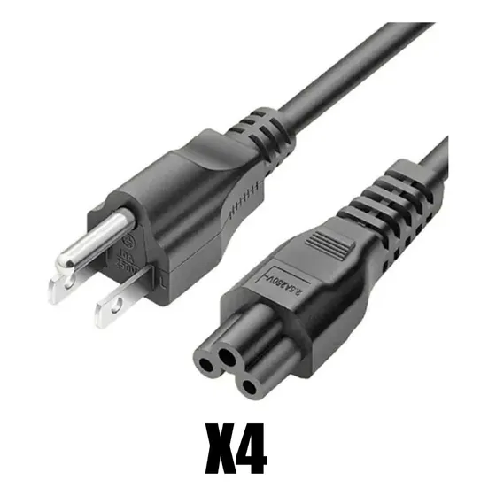 Cable Poder Ac Tipo Trebol/mickey Para Laptop 1.5mts