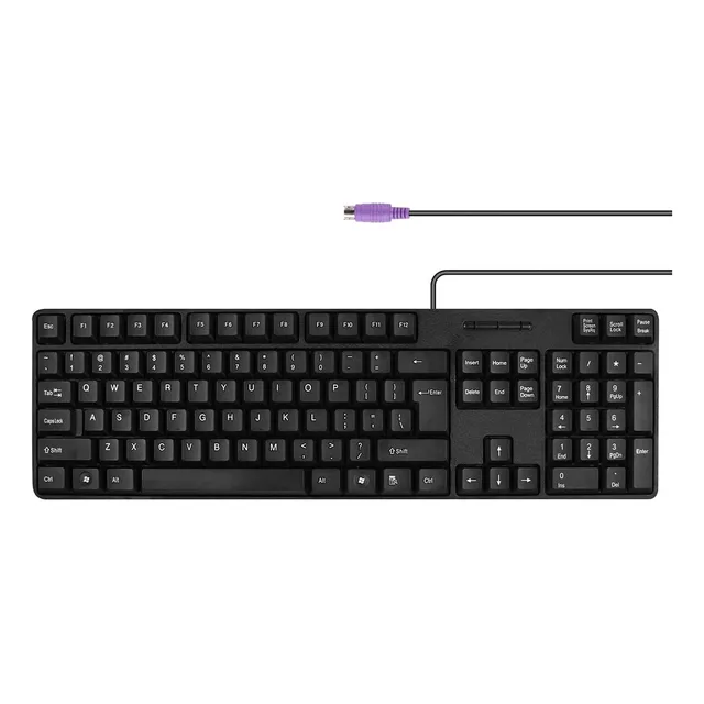 Mcsaite Teclado Computadora Ps2 Con Cable 104 Teclas Con Al