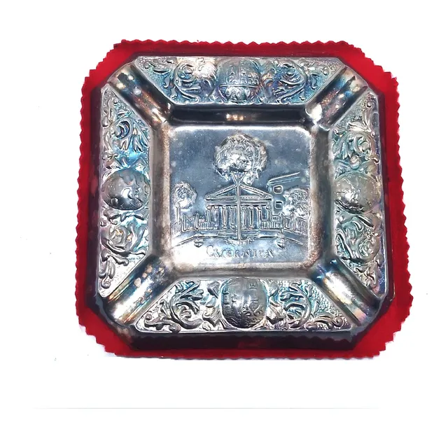 Antiguo Cenicero Silver Plated De Guernica