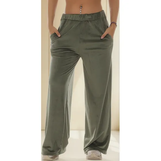Pantalón Palazo De Plush Mujer