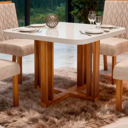 Sala De Jantar 90x90 Paola Tampo Off-white 4 Cad Bom Pastor