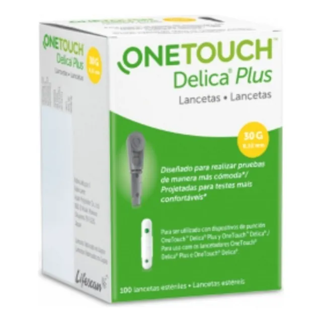 100 Lancetas Onetouch Delica Plus 30g / 0.32mm Color N/a