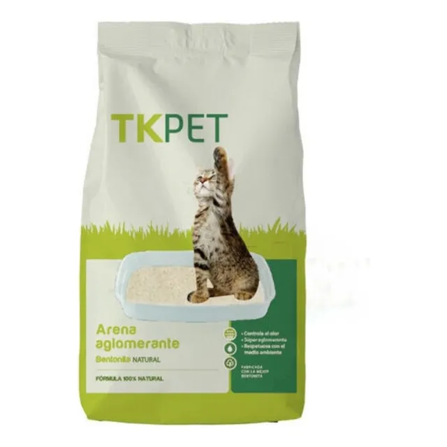 Arena sanitaria para gato Tk Pet bentonita x 20kg de peso neto y 20kg de peso por unidad