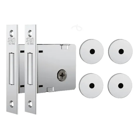 Trava Fechadura Auxiliar Stam 1004 Par Inox 4 Chaves Tetra