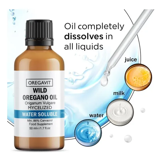 Aceite Orégano, Soluble En Agua Micelizado 86% Carvacrol