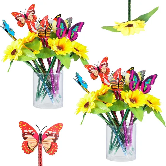 24 Boligrafo Flor Granel Girasol Mariposa Lirio Cala Para