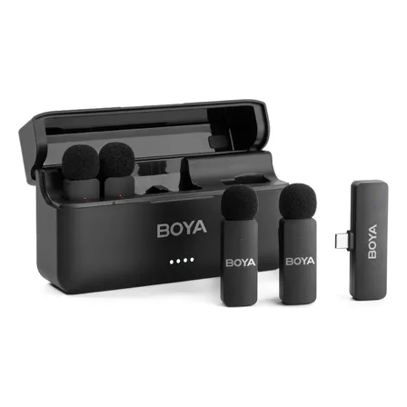 Micrófono inalámbrico de solapa BY-v4u para Android Negro Boya