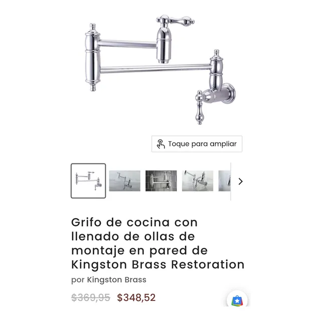 Grifo Cocina O Baño Con Brazo Oscilante De Latón Macizo