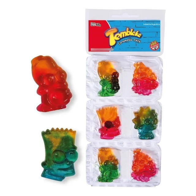 Caramelos Jelly Tembleke Simpsons 48g Gelatina Fruta S/ Tacc
